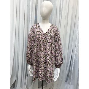 ASOS Design Floral Button Up Mini Smock Dress